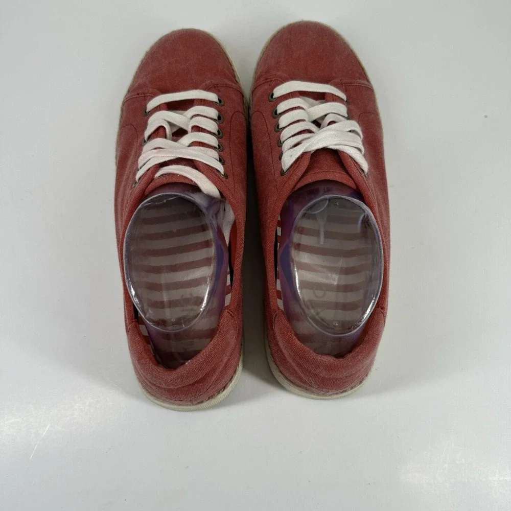 Vionic Hattie Women's US 10 Washed Red Canvas Lace-Up Espadrille Sneakers VS223